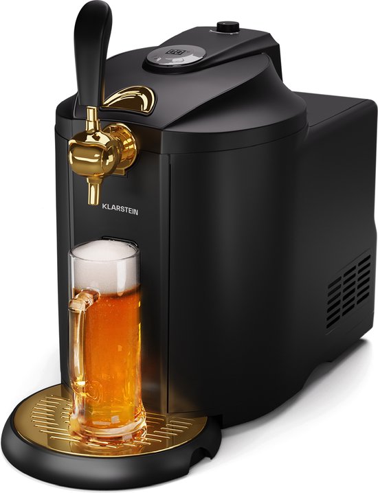 Foto: Klarstein beerkules thuistap 5 liter gekoeld met 6 temperatuursstanden led display zwart
