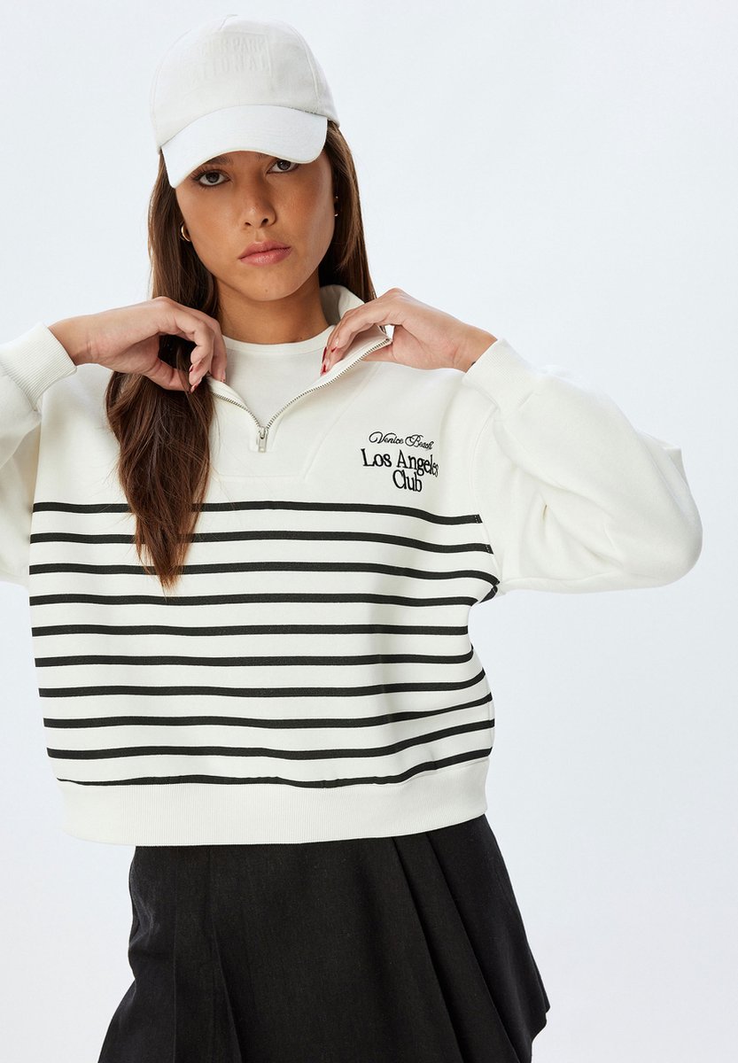 Rechte kraag Rits gedetailleerd Sweatshirt