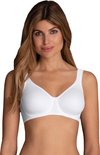 Wit voorgevormd kanten beugelloos bustier met brede schouderbanden.