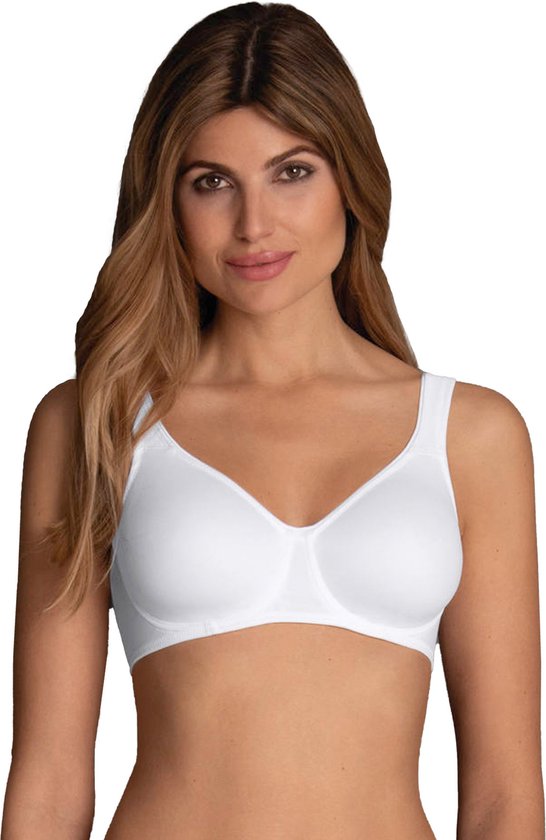 Wit voorgevormd kanten beugelloos bustier met brede schouderbanden.