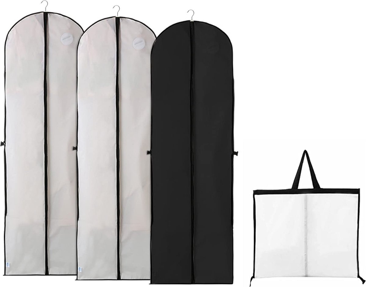 JGS ® Kledingzakken Set van 3 Stuks voor Jurken en Kostuums met Ademend Materiaal