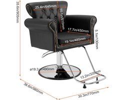 Professionele Salon Stoel - Behandel Stoel - Visagie, PMU, Beautysalon, Nagelstudio, Make-up - Kruk - Stoel - Salon & Studio Inrichting - Spa - Massage Tafel - Schoonheidssalon - Schoonheidsspecialiste - Kapper - 30x37x48.5 Inch