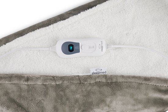 SleedMed Elektrische Knuffeldeken Taupe - Bovendeken - Warmtedeken - Fleece&Flanel - 180x130cm - 180min Timer