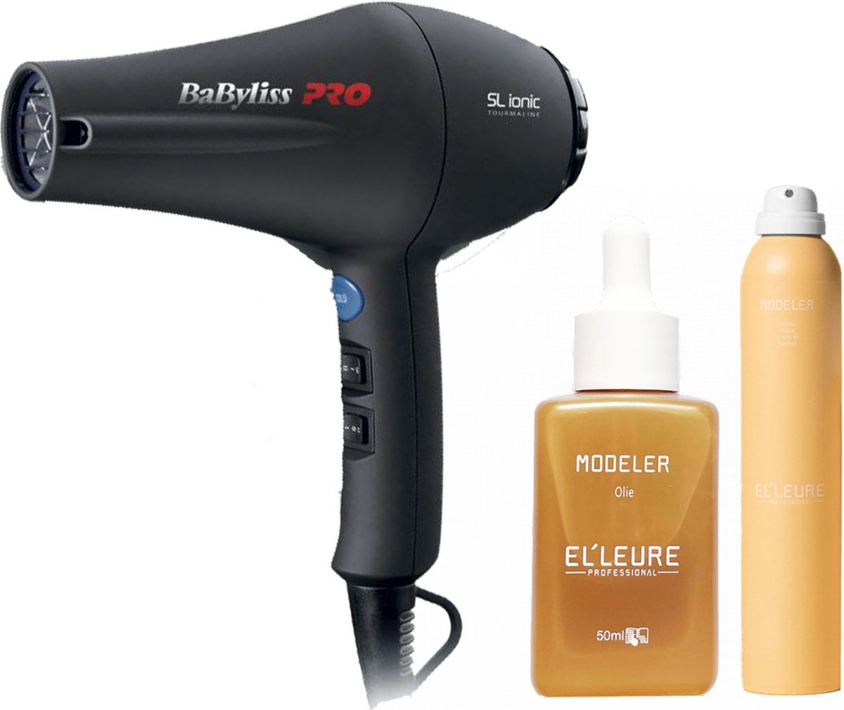 Babyliss PRO Warme luchtborstel Ceramic 32mm + Schwarzkopf OSiS+ Flatliner 200ml
