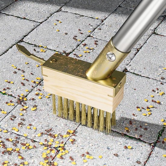 Roestvrijstalen mosverwijderaar voor tuin - Verstelbare borstel met schraper voor grond en bestrating — afbeelding 5