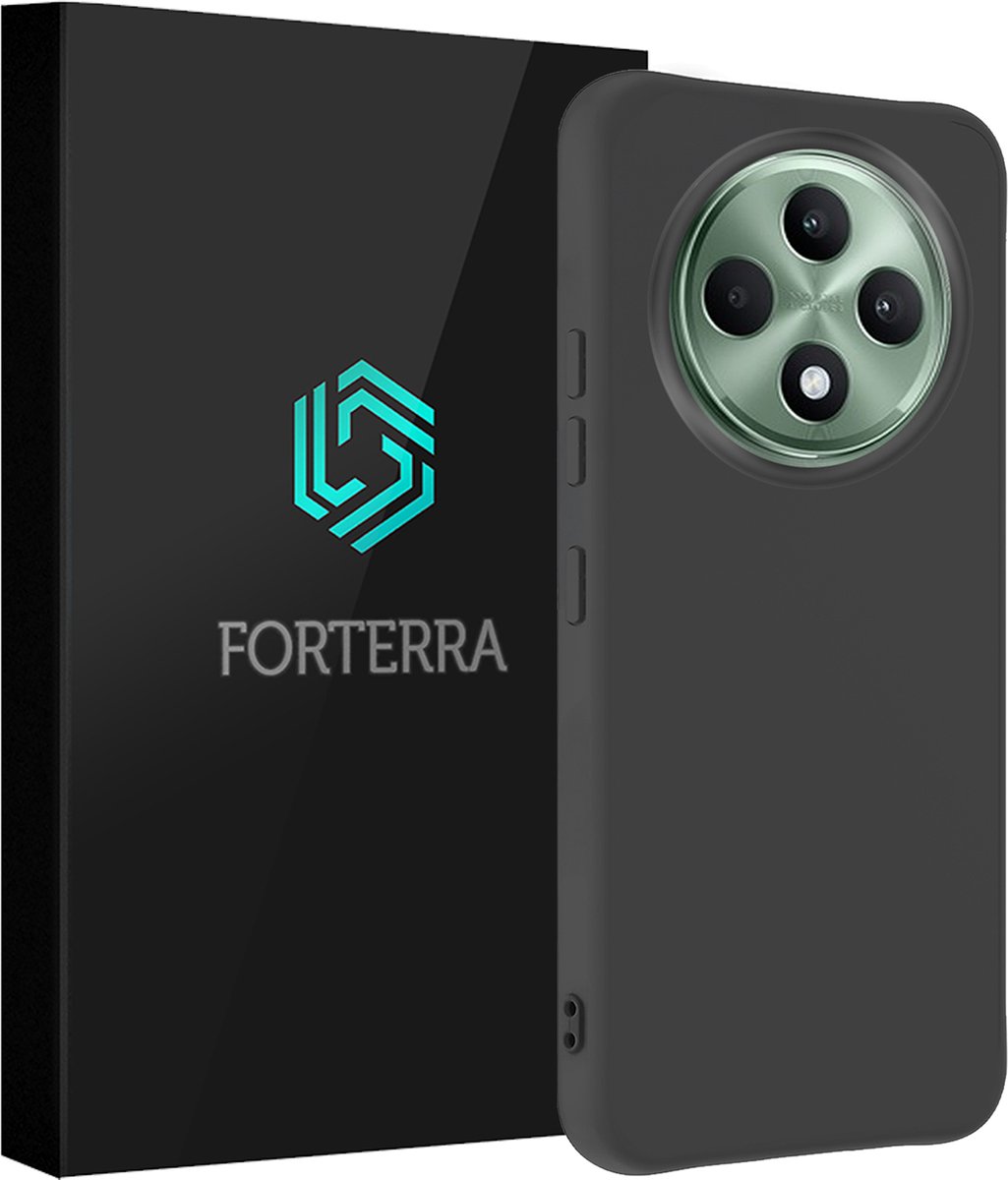 Hoesje Geschikt voor Oppo Reno 12 F - Sterk & Shockproof - Siliconen Case - Hoes Cover - Zwart