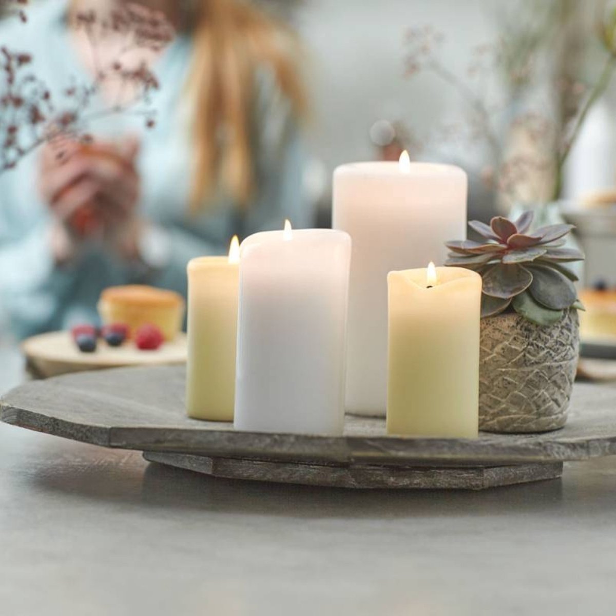 Bolsius Stompkaars - 100/48 - 4 stuks per verpakking - Cloudy White Wit