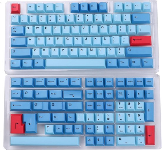 HK GAMING aangepaste keycaps | Kleurstofsublimatie PBT Keycap-set voor mechanisch toetsenbord | 139 toetsen | Kersenprofiel | ANSI US-indeling | Compatibel met Cherry MX, Gateron, Kailh, Outemu | Marlijnen