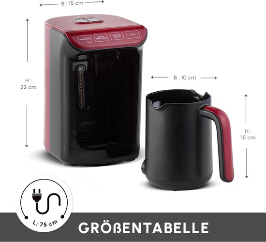 ARZUM OKKA ELITE TURKS KOFFIEZETAPPARAAT | ZWART-CHROOM