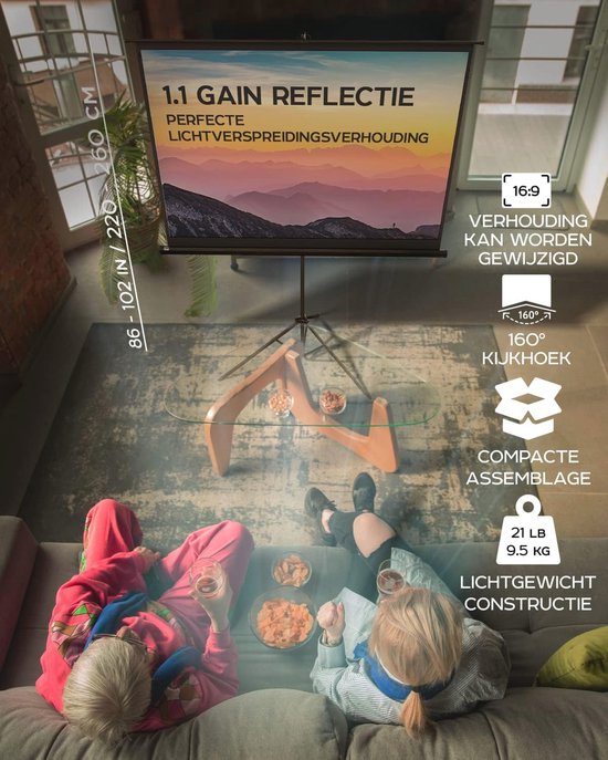 Het handplafond zet het Projectiescherm met Zelfsluitende 100 Duim neer op Trekk
