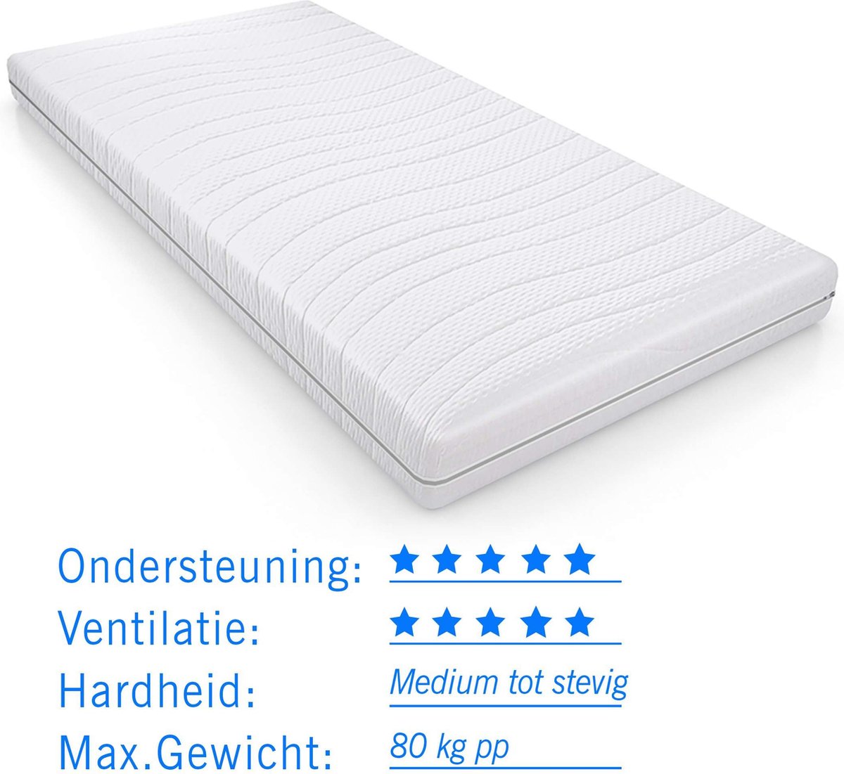 Pocketvering kindermatras Luna 90x190 dikte 20 cm