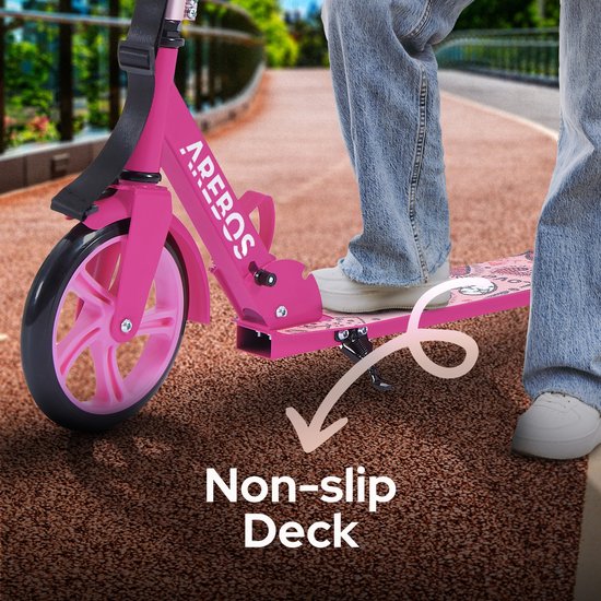 AREBOS kick scooter stadsstep kinderstep volwassen scooter roze
