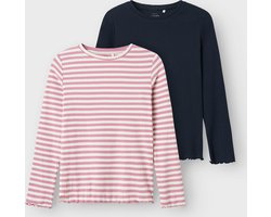 NAME IT NKFVEMMA 2P LS SLIM TOP Meisjes T-shirt - Maat 134/140