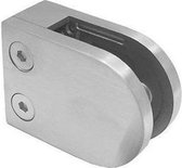 Glasklem gehard glas 10 mm 63 x 45 mm RVS (vierkante buis) - set vier stuks