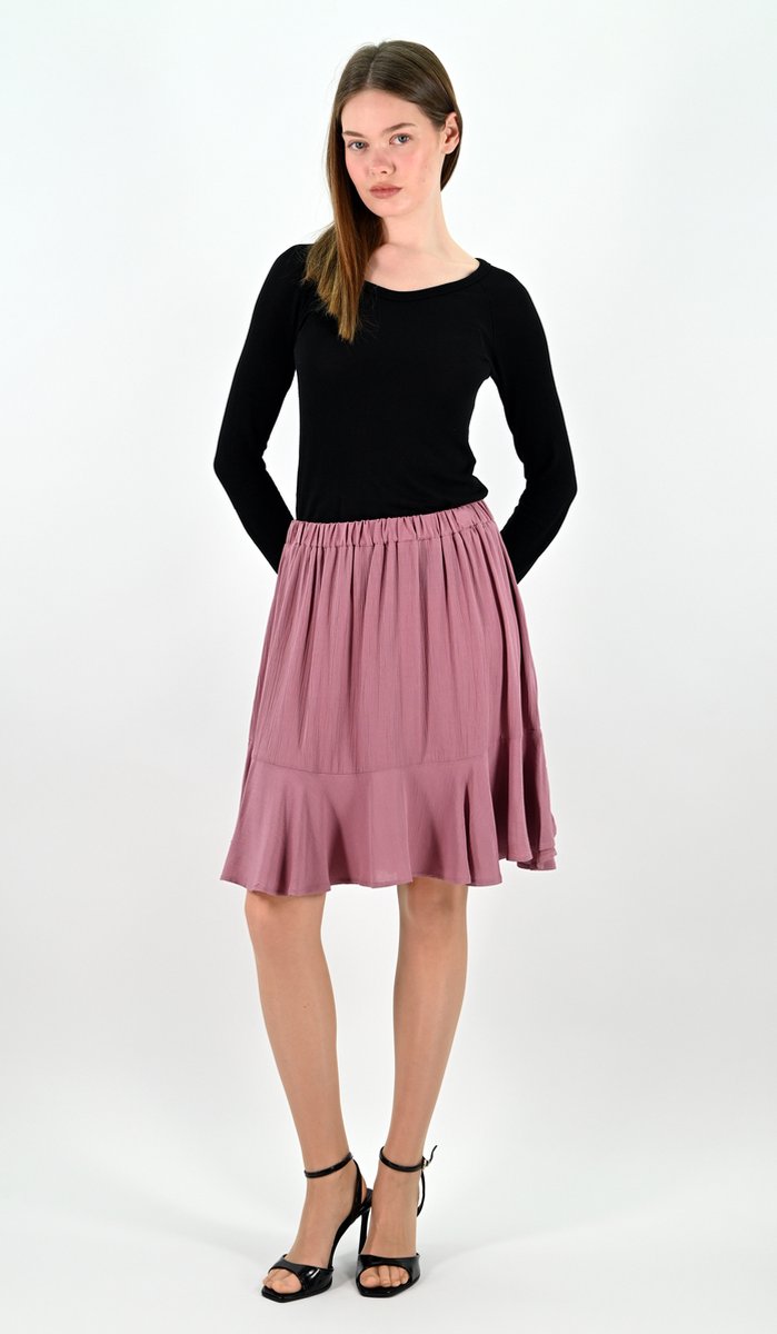 YesMooi - Roze Mini Rok met Volants - M (38)