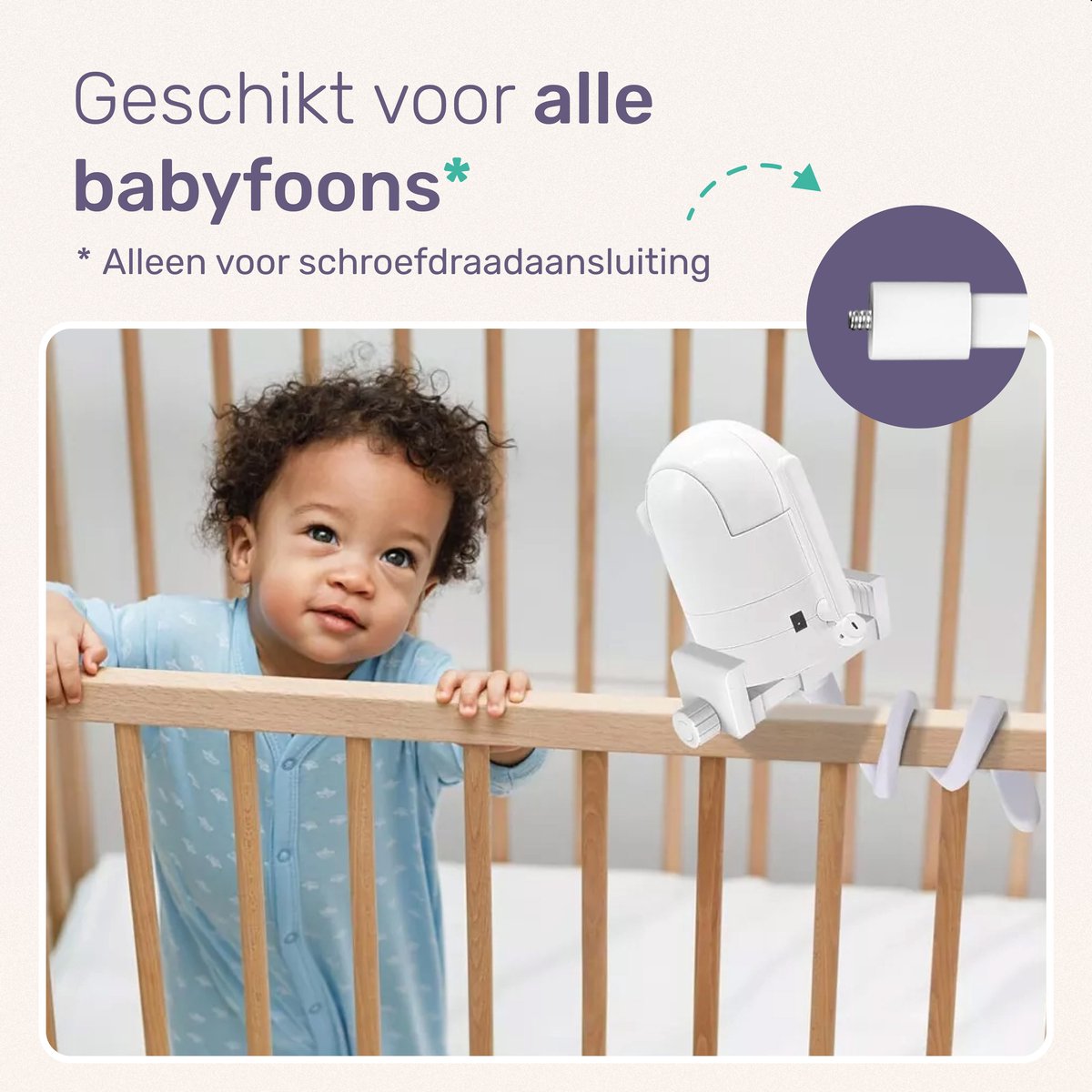 Afbeelding 3 van Baby monitor Houder - Universeel - Statief voor Babyfoon met camera en app - Baby - Phone - WiFi - Qwali