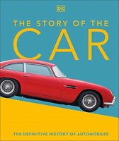 Voiture de sport rouge sur une pente jaune avec le titre 'The Story of the Car'.