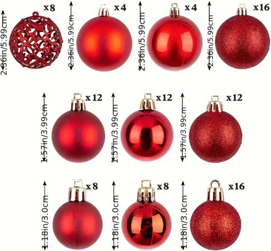 Boules de Noël Nivard - Décorations de Noël - Plastique - Or - Set de boules de Noël - 100 pièces