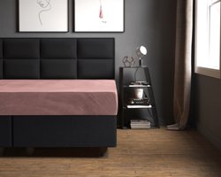 Sleeptime Hoeslaken Velvet - 180x200 - Super Zacht - Roze
