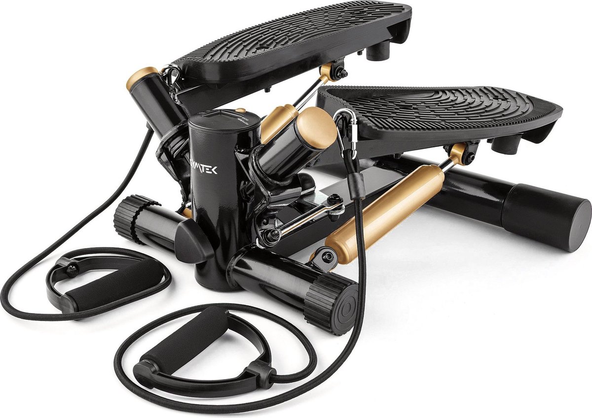 Gymtek® Stepper met Display - Inclusief Weerstandsbanden - tot 130 kg - met Stappenteller en Calorieënteller - Fitness, Pilates, Workout - XST500