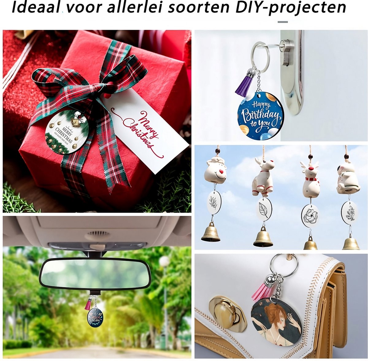 155-Delig DIY Sleutelhangers Maken Knutselpakket met Sleutelringen, Kwastjes, Blanco Transparant Plastic Plexiglas - Foto/Sleutellabels Personaliseren - Knutselen Meisjes, Jongens, Volwassenen Sieraden Hobby - Leeg Acryl Plaat Keychain Graveren — afbeelding 7