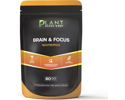 Plant Based Body - Concentratie Pillen - Brain & Focus - Nootropic - met o.a. Ginkgo Biloba - Bacopa monnieri - Rhodiola Rosea - Studeerpillen - Examen - Natuurlijk - Paddenstoelen en Kruiden - Alternatief Cafeïne en Awshagandha - 60 Vegan Capsules
