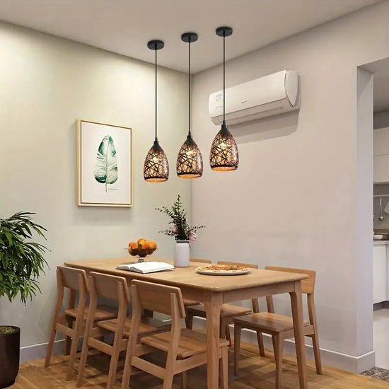 Lampe suspendue industrielle en toile d’araignée - Plafonnier Zwart rétro - E27 - Salle à manger - Lumière cage - Lampe de salon - Lustre