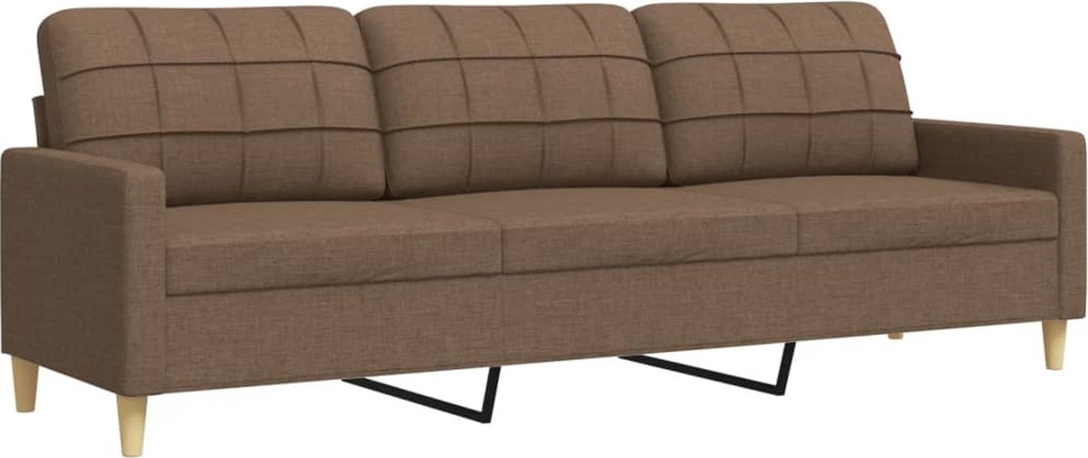 vidaXL Driezitsbank - 210 - cm - stof - bruin