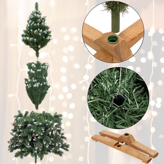 HENGMEI Kunstkerstboom van pvc, met verlichting, standaard