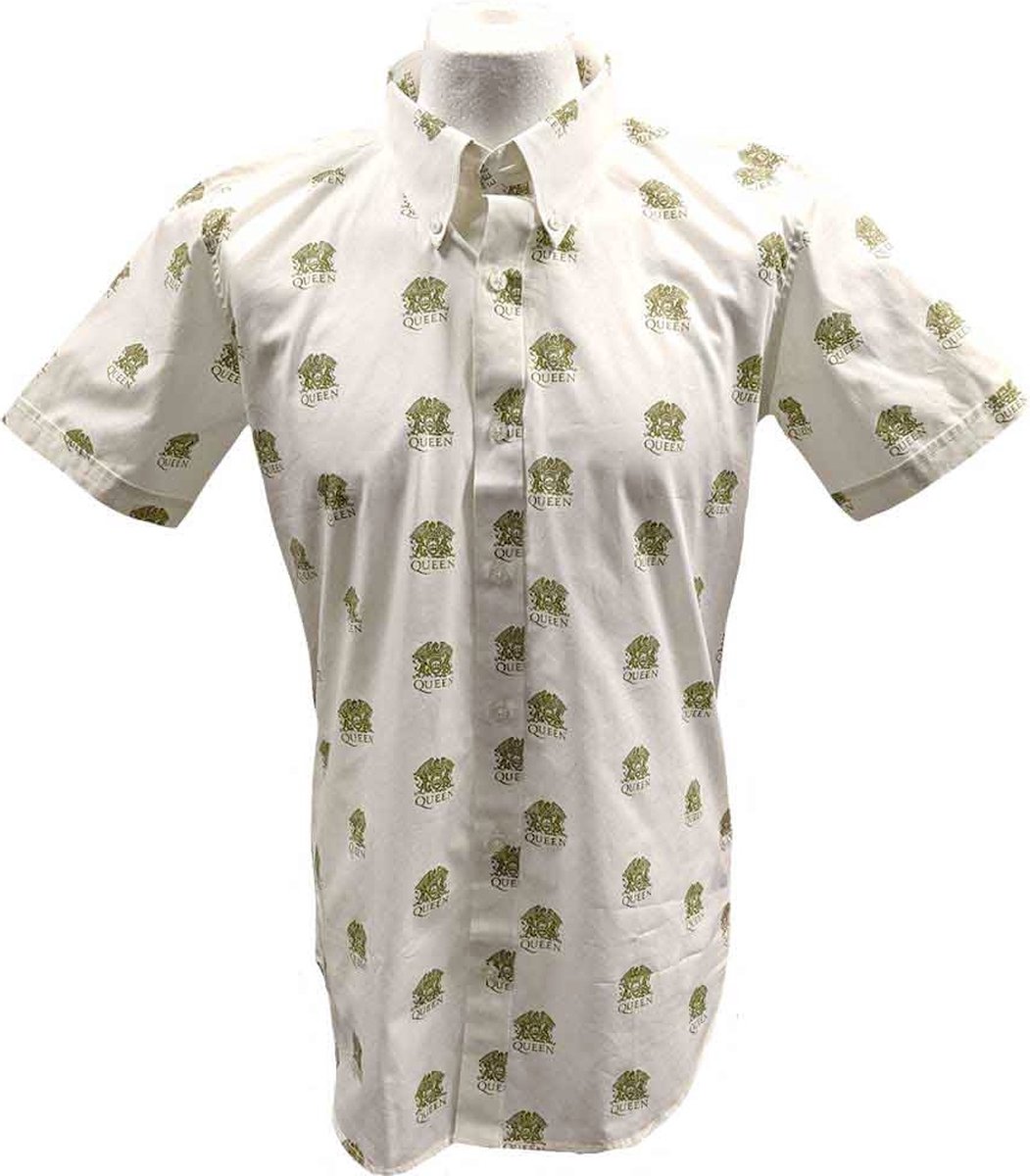 Queen - Crest Pattern Shirt - 2XL - Wit
