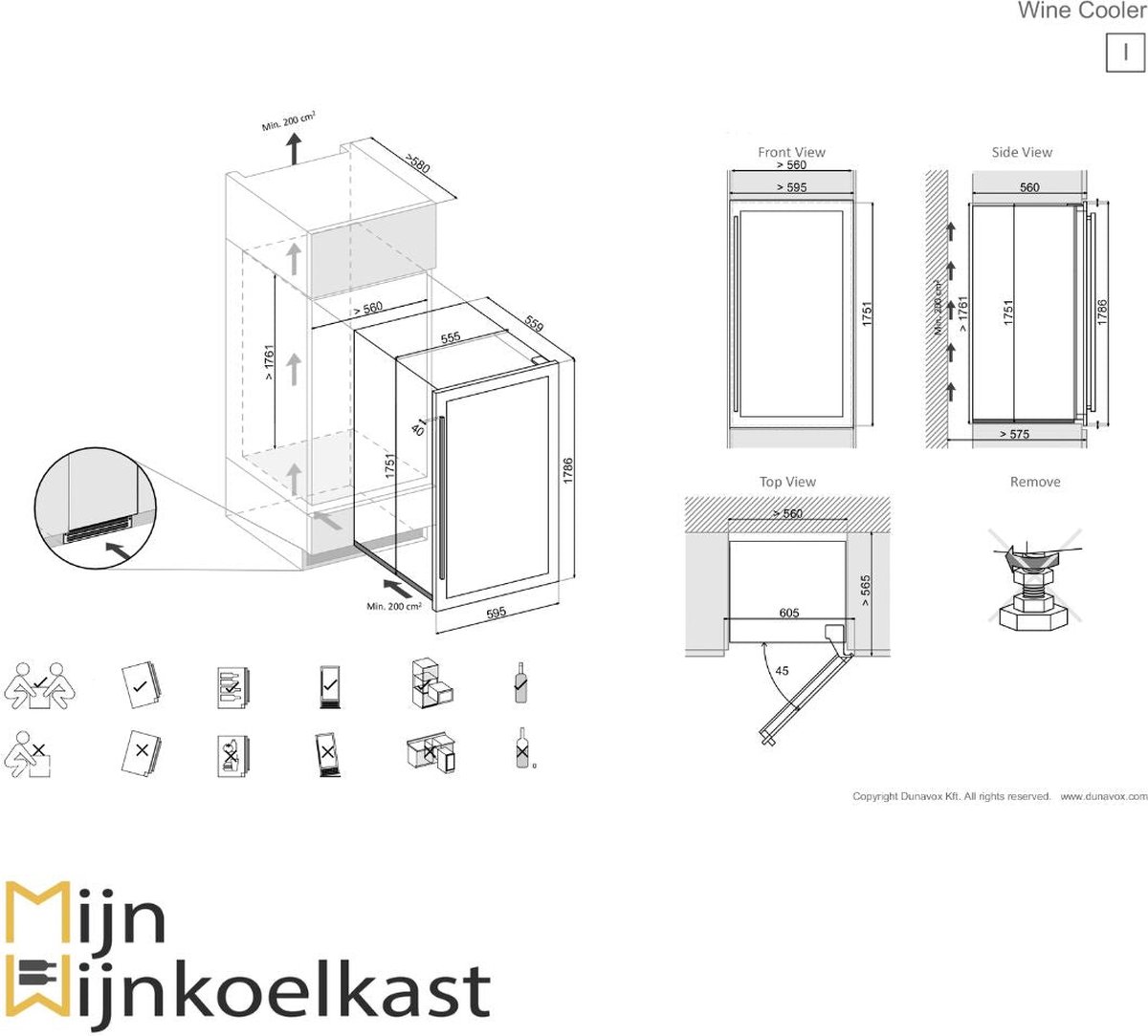 Dunavox Joy-89 Wijnkoelkast DX-89.246TC 2 Zones RAL Kleur RAL Kleur – foto 4