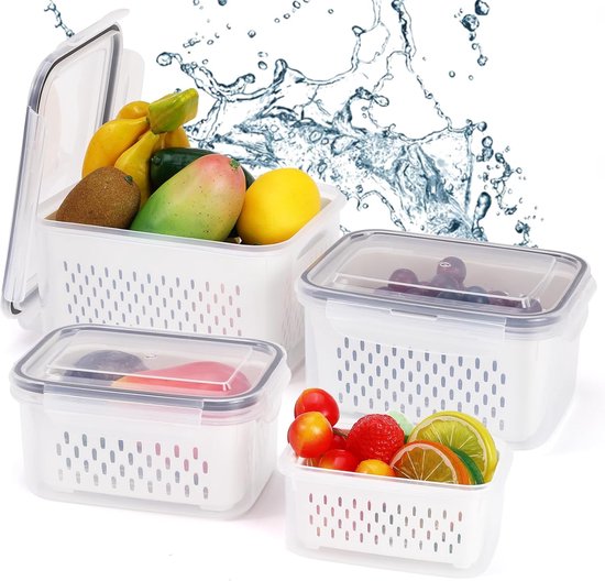 ARTECSIS Set van 3 vershouddozen voor levensmiddelen, 3, 5 en 7... Set van 3 voorraaddozen voor levensmiddelen met 6 stickers - 5 L... ARTECSIS 3 Voorraaddozen met deksel 6 stickers / 29x19x19cm, 5L