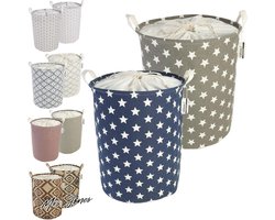 Mrs. Jones LessMo Wasmand trekkoord opbergsorteerder opvouwbare pop-up wasmanden waterdicht rond katoenen linnen verdikt 45 cm medium .
