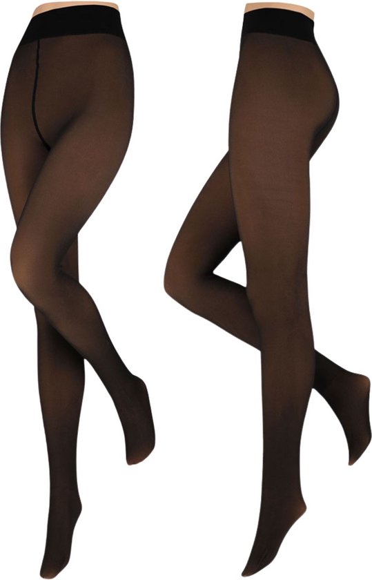 Collant polaire - L/XL - Look Nude Marron - Hiver - 220g - collant - collant fort - collant chaud - look couleur peau - look stylé - Collant Thermo - correcteur - polaire - Collant Thermo doublé
