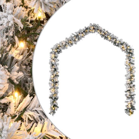 vidaXL - Kerstslinger - met - LED-verlichting - 10 - m - PVC - groen