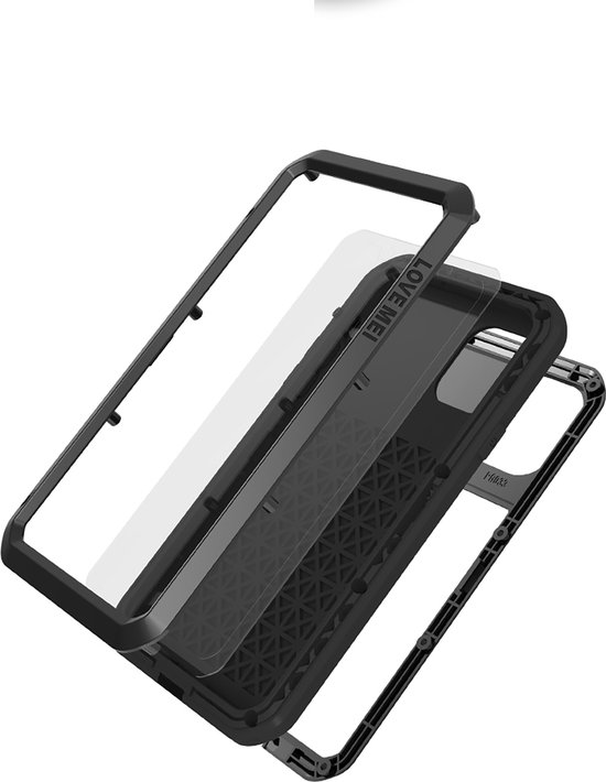 Coque Apple iPhone 11 Pro - Love Mei - Coque de protection extrême en métal - Zwart - Coque de téléphone portable - Coque de téléphone Convient pour Apple iPhone 11 Pro