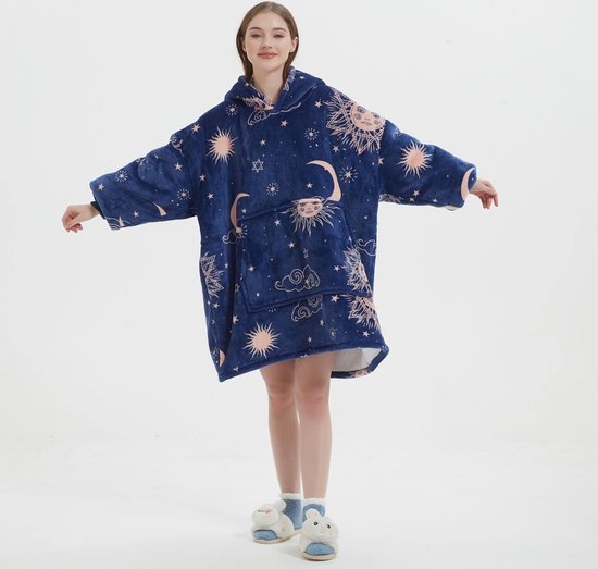 Inovra ® Couverture à capuche surdimensionnée confortable pour Adultes et jeunes, chaude et douce avec doublure Sherpa