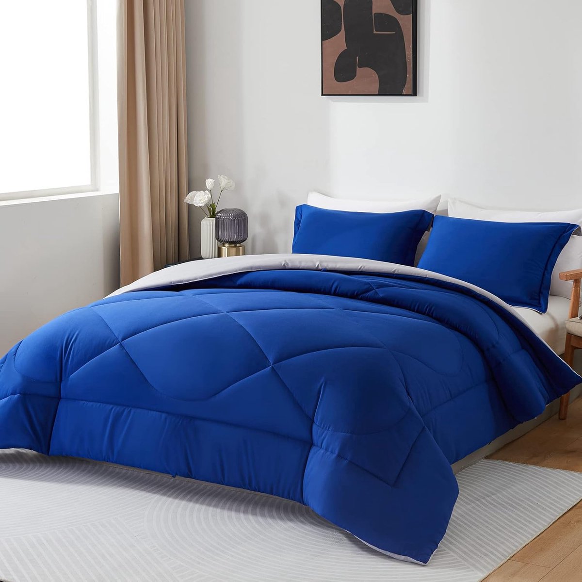 Solacis Dekbed zonder overtrek en wasbaar - Hoesloos - Dekbed - Zonder hoes - Wasbaar - Must have! marineblauw