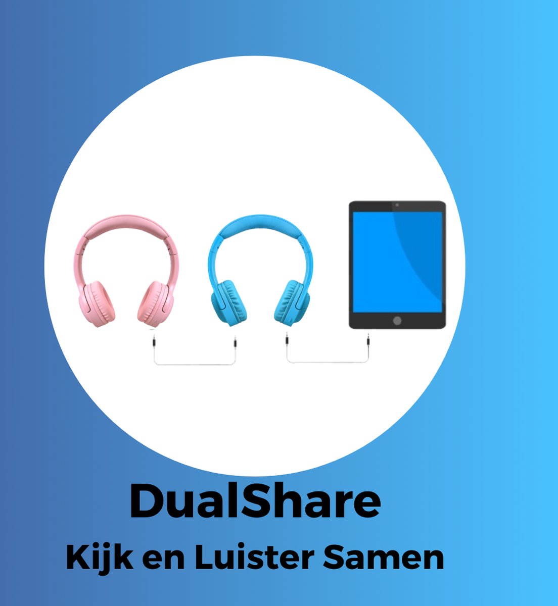 Afbeelding 3 van Draadloze Koptelefoon Kinderen - Kinderkoptelefoon met 38 uur Batterij - Volumebegrenzing - Microfoon - Blauw - WiseQ Hero