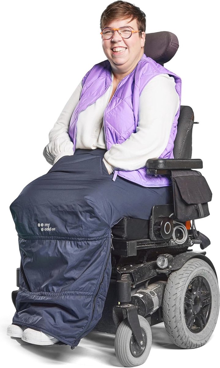 Goedkoopste Rolstoeldeken L/XL - Waterdichte Fleece Deken voor Buiten, Warm en Winddicht, Geschikt voor Manueel en Elektrisch Rolstoelen, Nachtblauw
