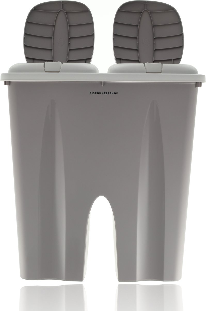 Goedkoopste Afvalemmer 50 Liter (2x 25L) - Beige - voor Afvalscheiding - Prullenbak - afval - afvalbak - Container