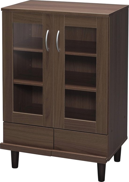 Vitrinekast Industrial Mango open kant rechts - Gratis thuisbezorgd - Houten Meubel Outlet