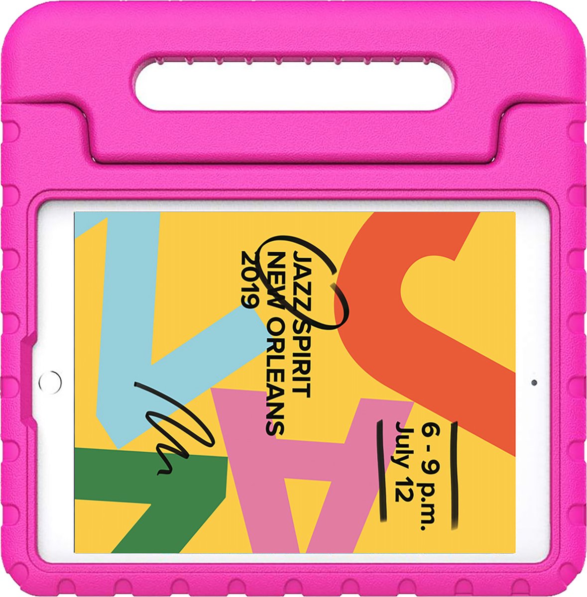 Cazy tablet Hoes Kinderen geschikt voor iPad 9e generatie (2021) 10.2 inch / 8e generatie (2020) 10.2 inch / 7e generatie (2019) 10.2 inch - Kinderhoes Tablet Classic - Roze