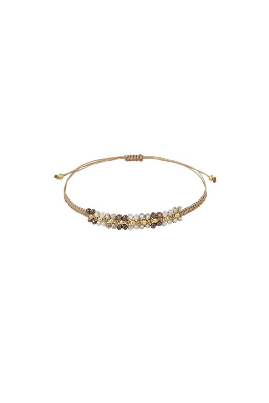 Bijoutheek Bracelet (Bijoux) Petites Perles Corde Beige
