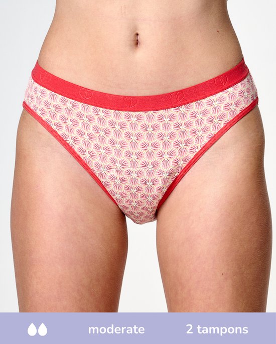 Moodies menstruatie ondergoed meiden Bamboe Bikini onderbroekje print roze . bol
