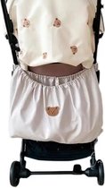 Universele Kinderwagen Boodschappentas – Hangende Buggy Organizer – Grote Boxzak – Crème – Beertje – 70x40 cm