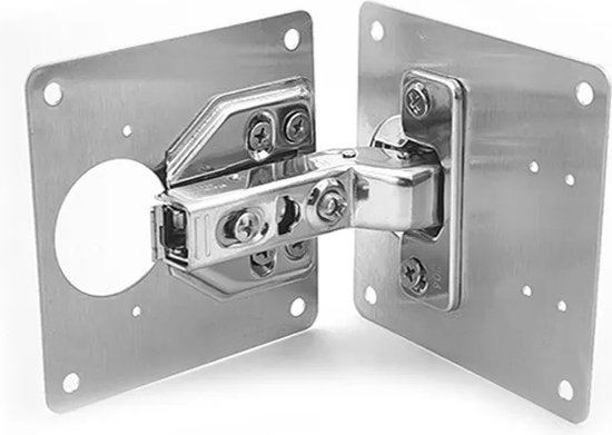 Hoexs Meubelscharnier Reparatieplaat - 4 stuks - +24 Schroeven - Keukenkast - Verstevigen Softclose Scharnier Reparatieset