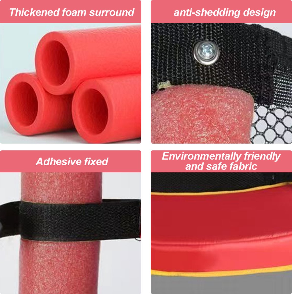 OFMOTRA Trampoline - Inclusief veiligheidsnet - Kinder Trampoline - Buitenspeelgoed - 140 cm - tot 150kg - Rood — afbeelding 4