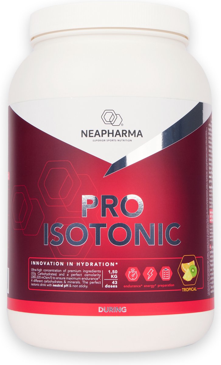 Goedkoopste Neapharma Pro Isotonic Tropical isotone sportdrank poeder - Energy Drink - Isotonic - Isostar - 1500G - 43 porties