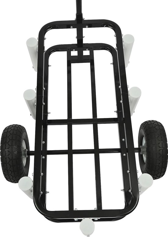 Vostara - Trolley - Strandkar - Strandtrolley - Strandwagen - Beachtrolley - Strandtrolley Met Wielen - Strandtrolley Op Luchtbanden - Outdoor viskar - Strand Kar - Spullen Vervoer - Zwart - Met Handig Handvat - 90KG Maximale Lading van Vostara — afbeelding 5